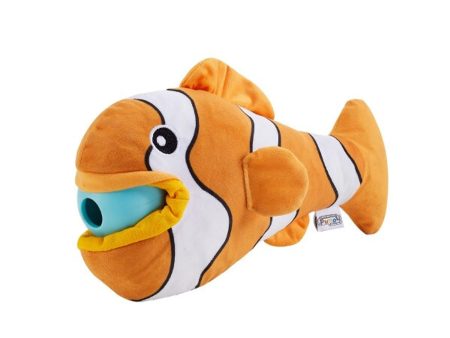 Nina Ottosson Big Mouthz Clown Fish Interactive Plush Dog Puzzle Toy Orange For Sale