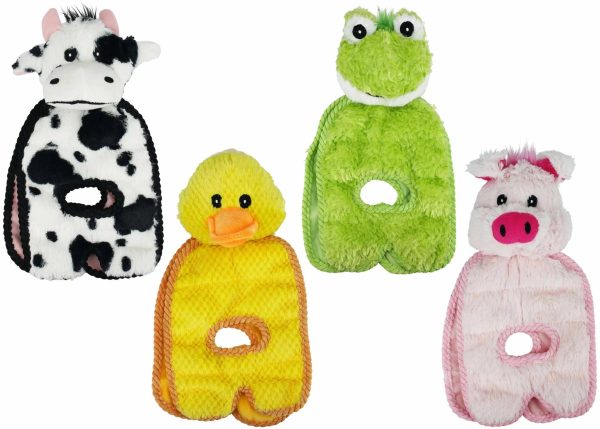 Multipet Tug O War Squeaker Mat Plush Toy Assorted Animals 14  Cheap