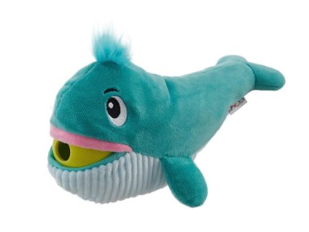 Nina Ottosson Big Mouthz Whale Interactive Plush Dog Puzzle Toy Blue Sale