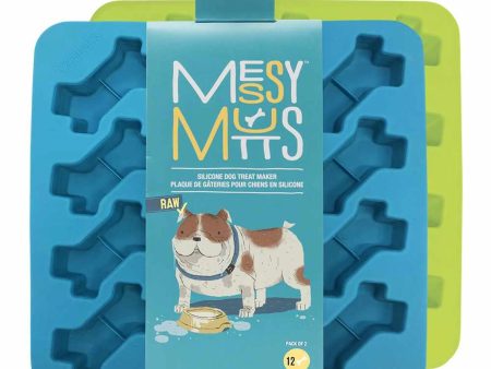 Messy Mutts Silicone Bake & Freeze Dog Treat Makers Bone Shape 2pk on Sale