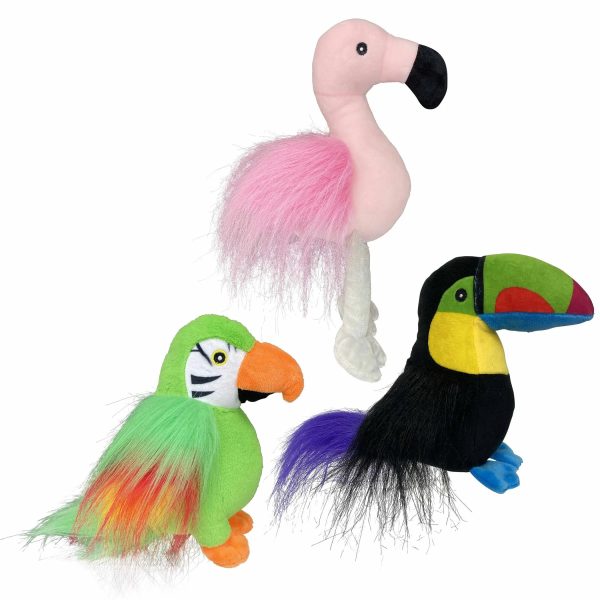 Multipet Margaritaville(R) Tropical Birds Plush Dog Toy Assorted 10.5  For Cheap