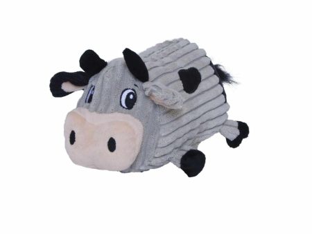 Outward Hound Fattiez Cow Plush Dog Toy Gray Medium Online Hot Sale