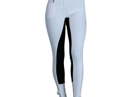 HKM Reithose Basic Belmtex Grip 3 4 Besatz Damen Weiß Schwarz Online now