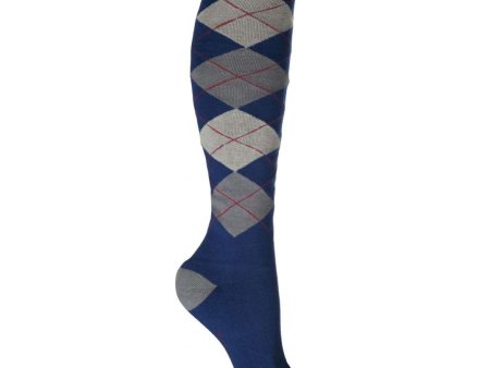 HKM Reitsocken Karo Warming Up Blau Grau kariert Hot on Sale