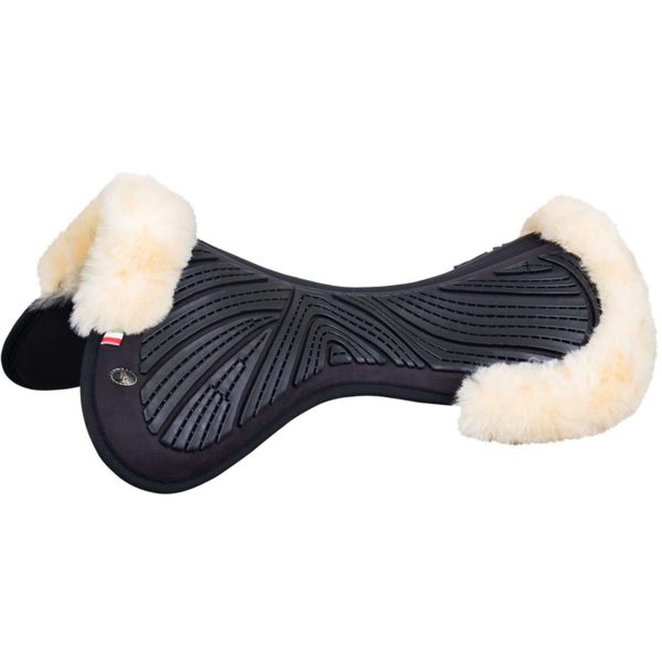 BR Sattelunterlage Memory Foam & Gel Sheepskin Schwarz Naturell Sale