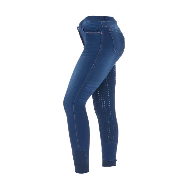 HKM Reithose Summer Demin Easy 3 4 Silikon Besatz Jeansblau Fashion