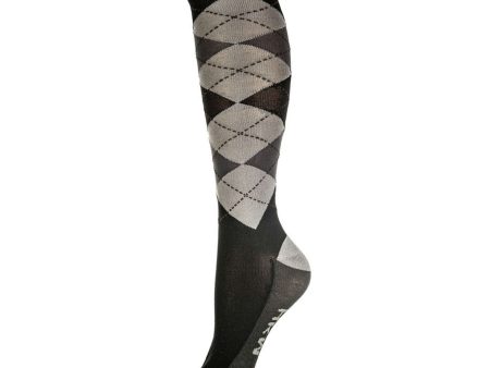 HKM Reitsocken Check Classico Schwarz Grau Anthrazit Cheap