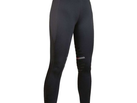 HKM Reitleggings Sports Silikon Kniebesatz Schwarz 44 Schwarz Sale