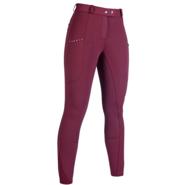 HKM Reithose Monaco Full Grip Winter Weinrot Online