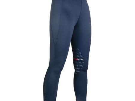 HKM Reitleggings Sports Silikon Kniebesatz Dunkelblau For Discount