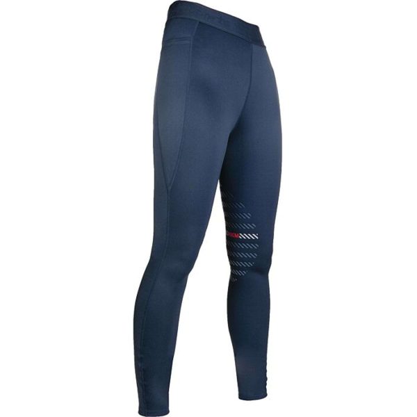 HKM Reitleggings Sports Silikon Kniebesatz Dunkelblau For Discount